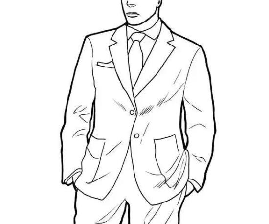 單排兩粒扣子的西裝扣法