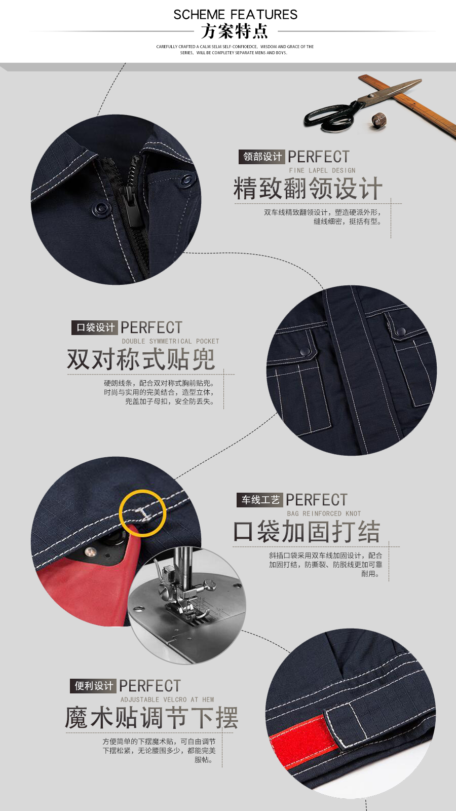 防撕裂勞保工作服款式特點(diǎn)