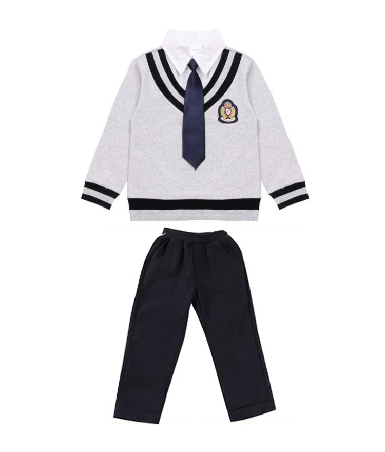 英倫風幼兒園校服套裝定制款式圖片