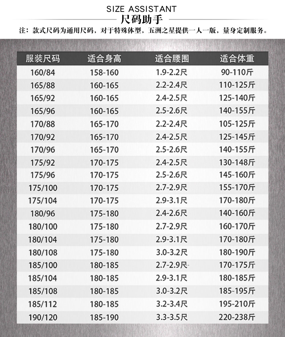 冬季保安執(zhí)勤棉服—尺寸尺碼