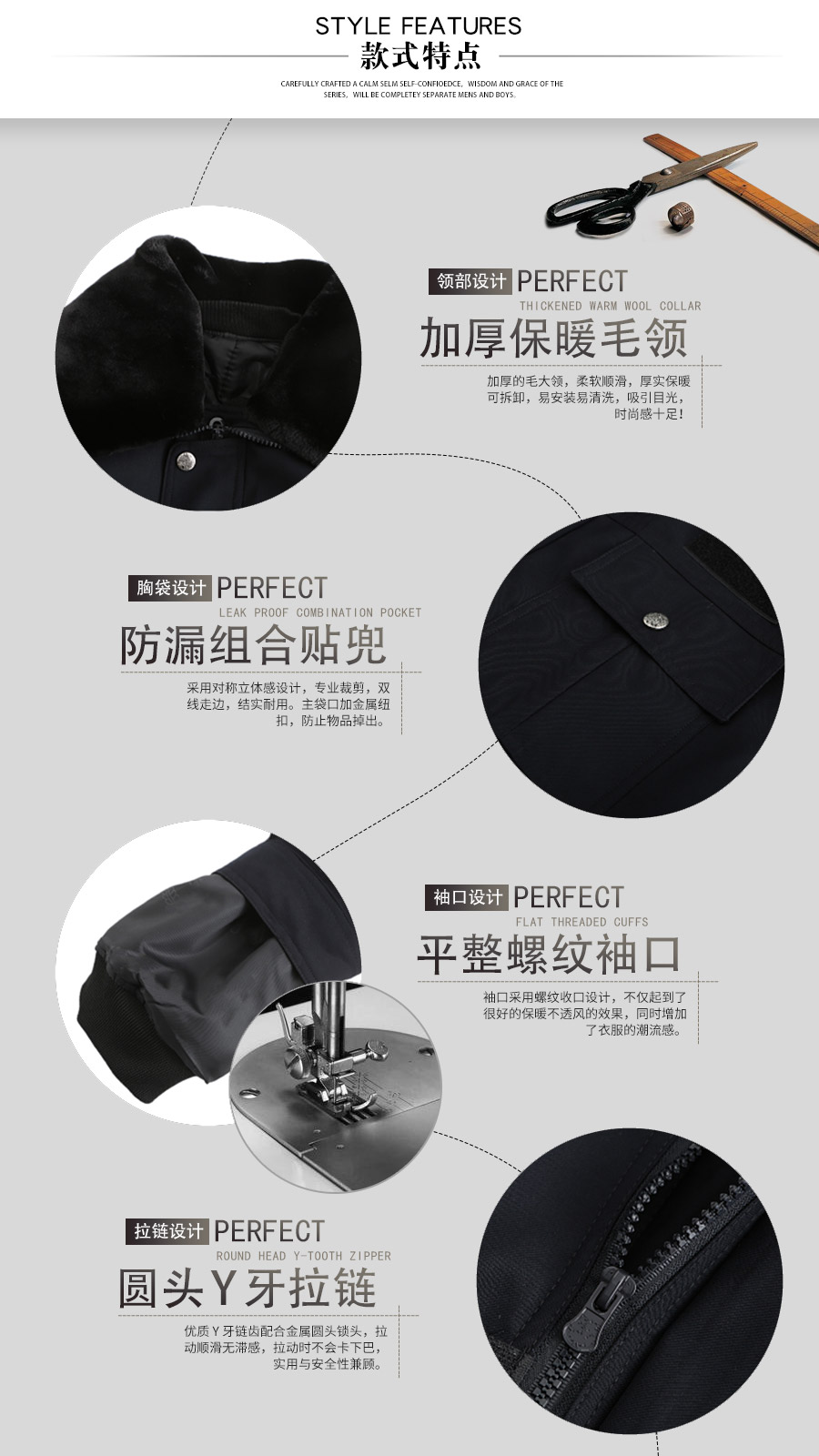 冬季保安執(zhí)勤棉服—款式特點